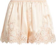 DÔEN Iona Lace Trim Silk Satin Shorts