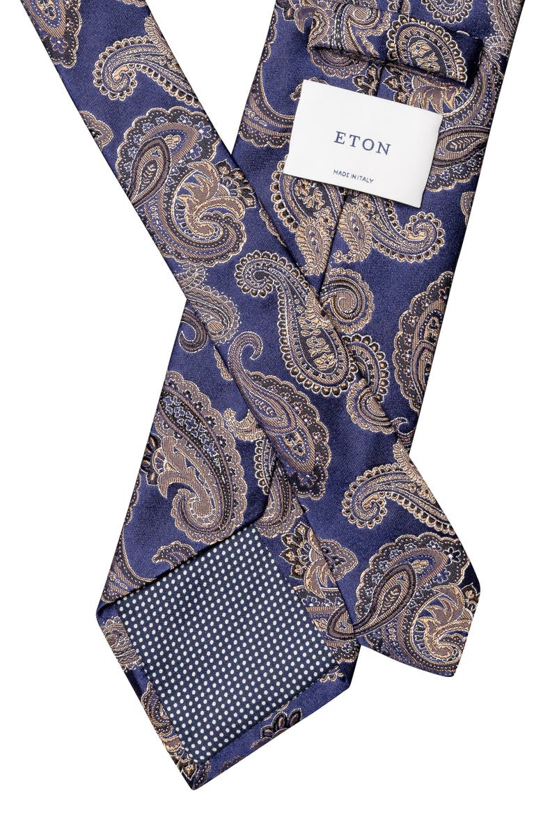 Eton Paisley Jacquard Silk Tie, Alternate, color, Medium Blue