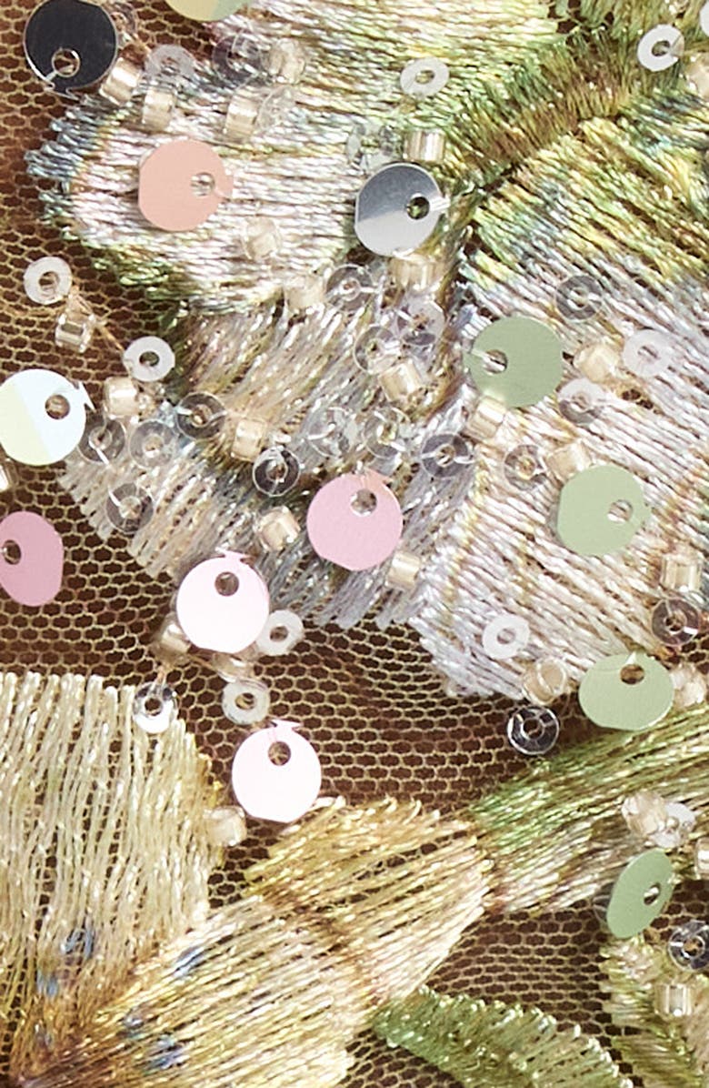 KILO BRAVA Floral Embroidered G-String, Alternate, color, Champagne Sparkle