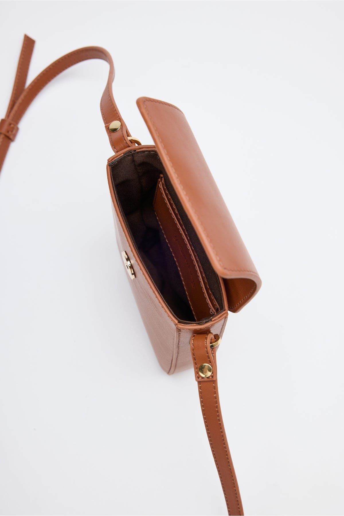 Ales Bassepi Leather Mini Crossbody Bag, Alternate, color, Cognac
