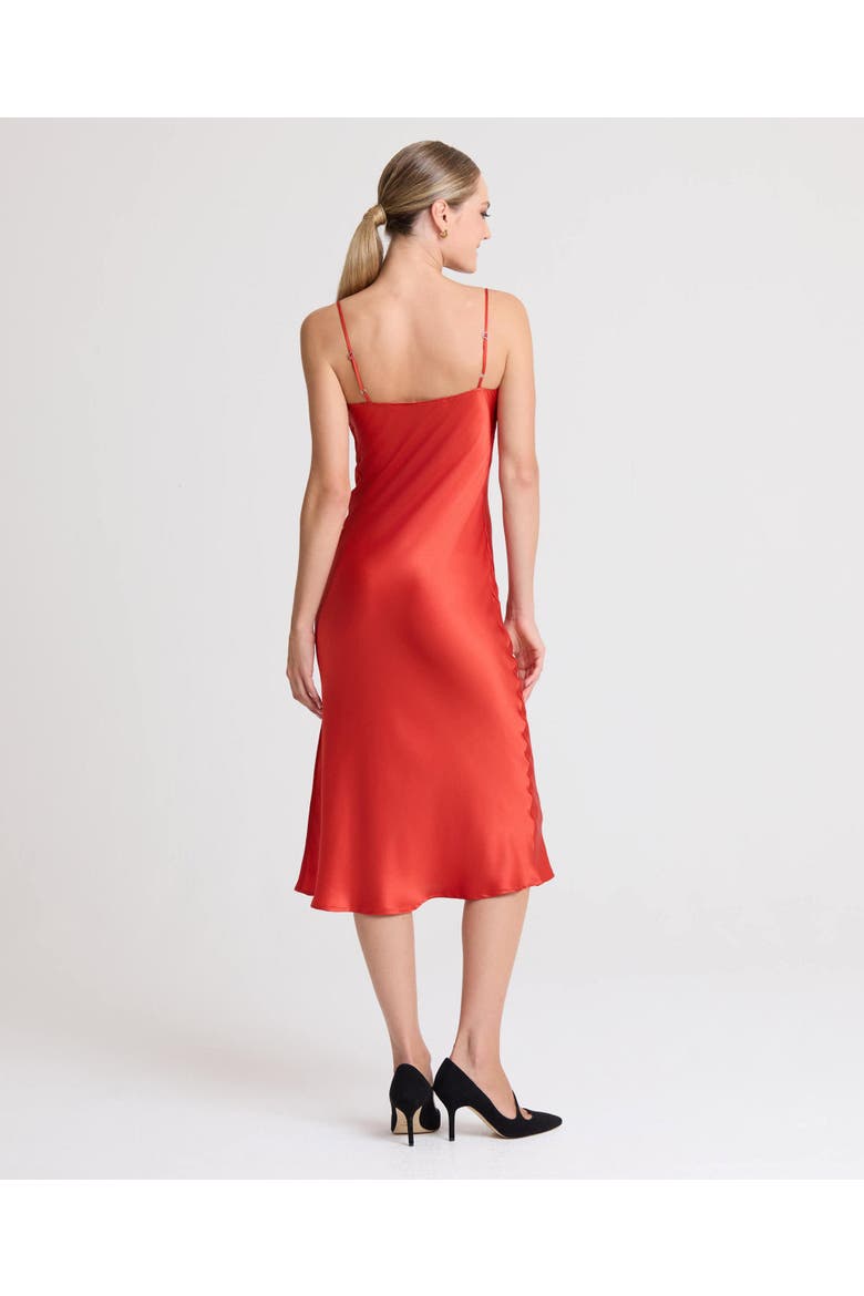 Beatrice Silk Satin Bias Cut Slip Dress, Alternate, color, Red
