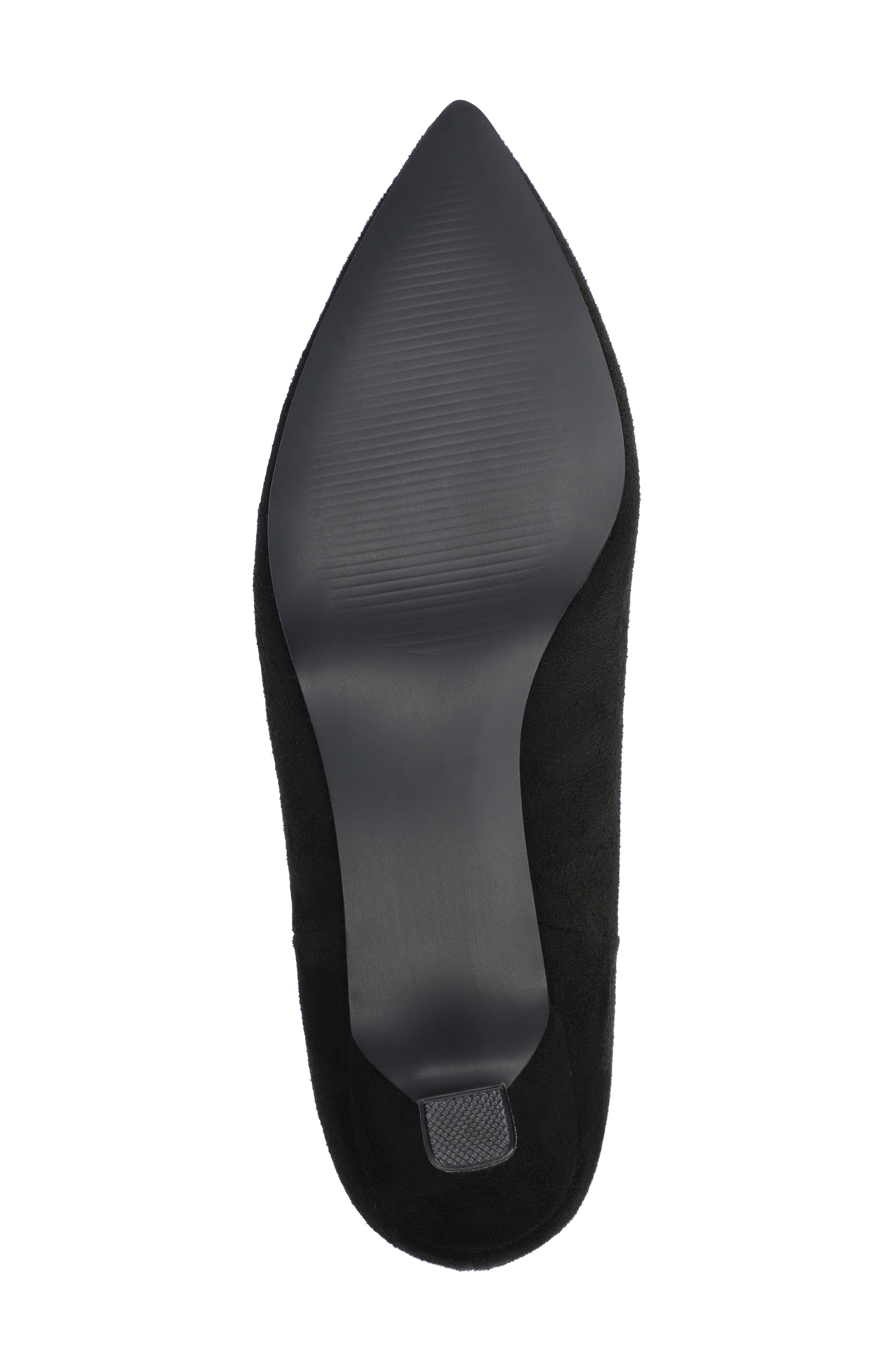 Journee Collection Pointed-Toe Vegan Leather Bootie, Alternate, color, Black