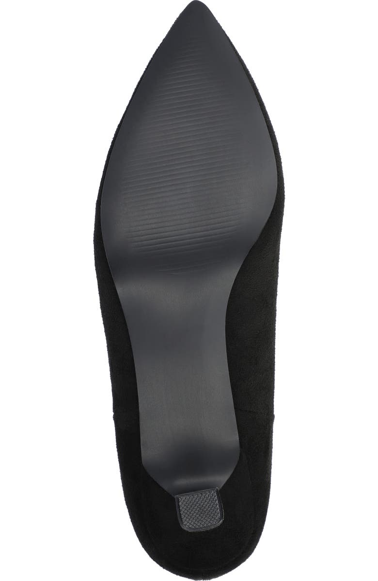 Journee Collection Pointed-Toe Vegan Leather Bootie, Alternate, color, Black