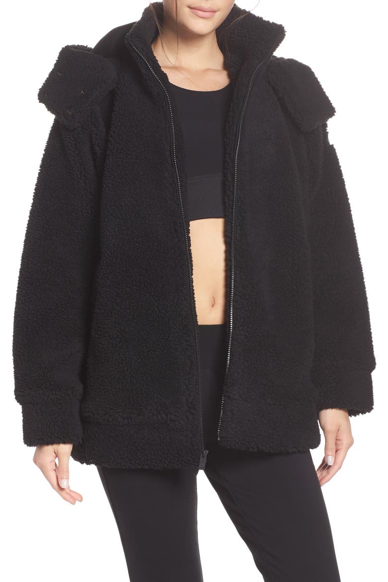 Norte Faux Fur Coat, Main, color, BLACK