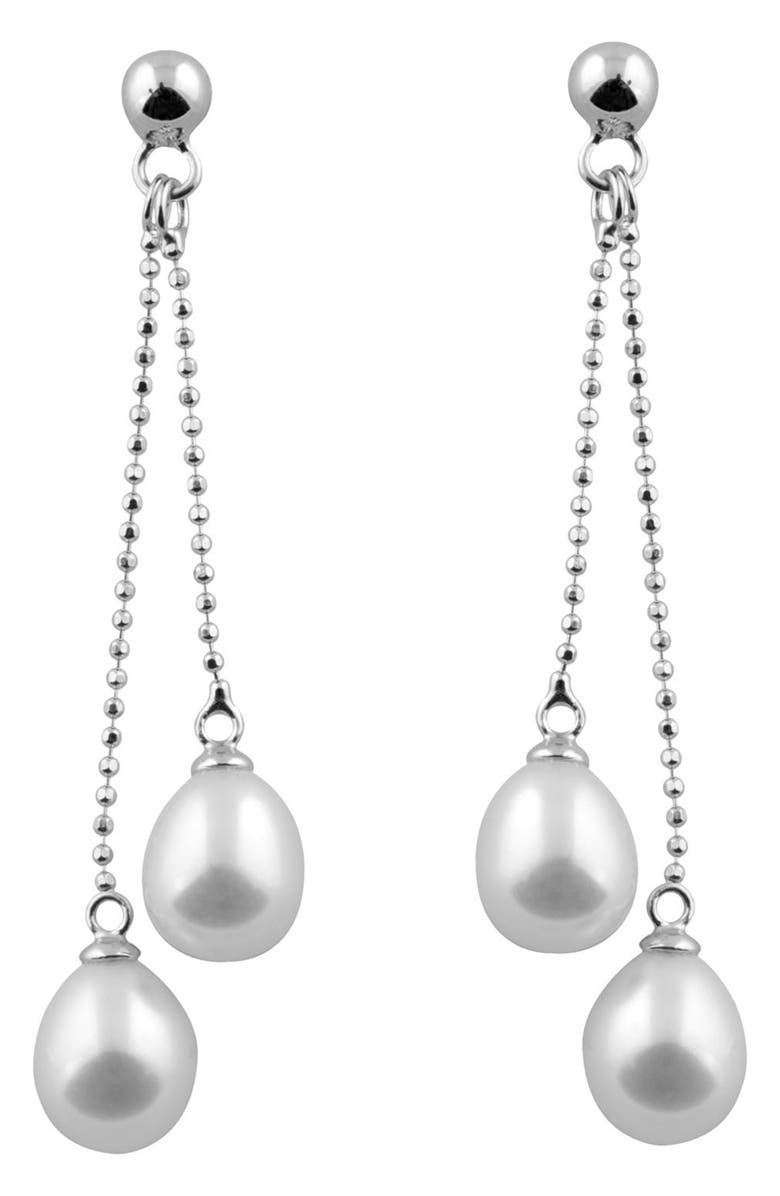 SPLENDID PEARLS Dangling Pearl Drop Earrings, Main, color, 