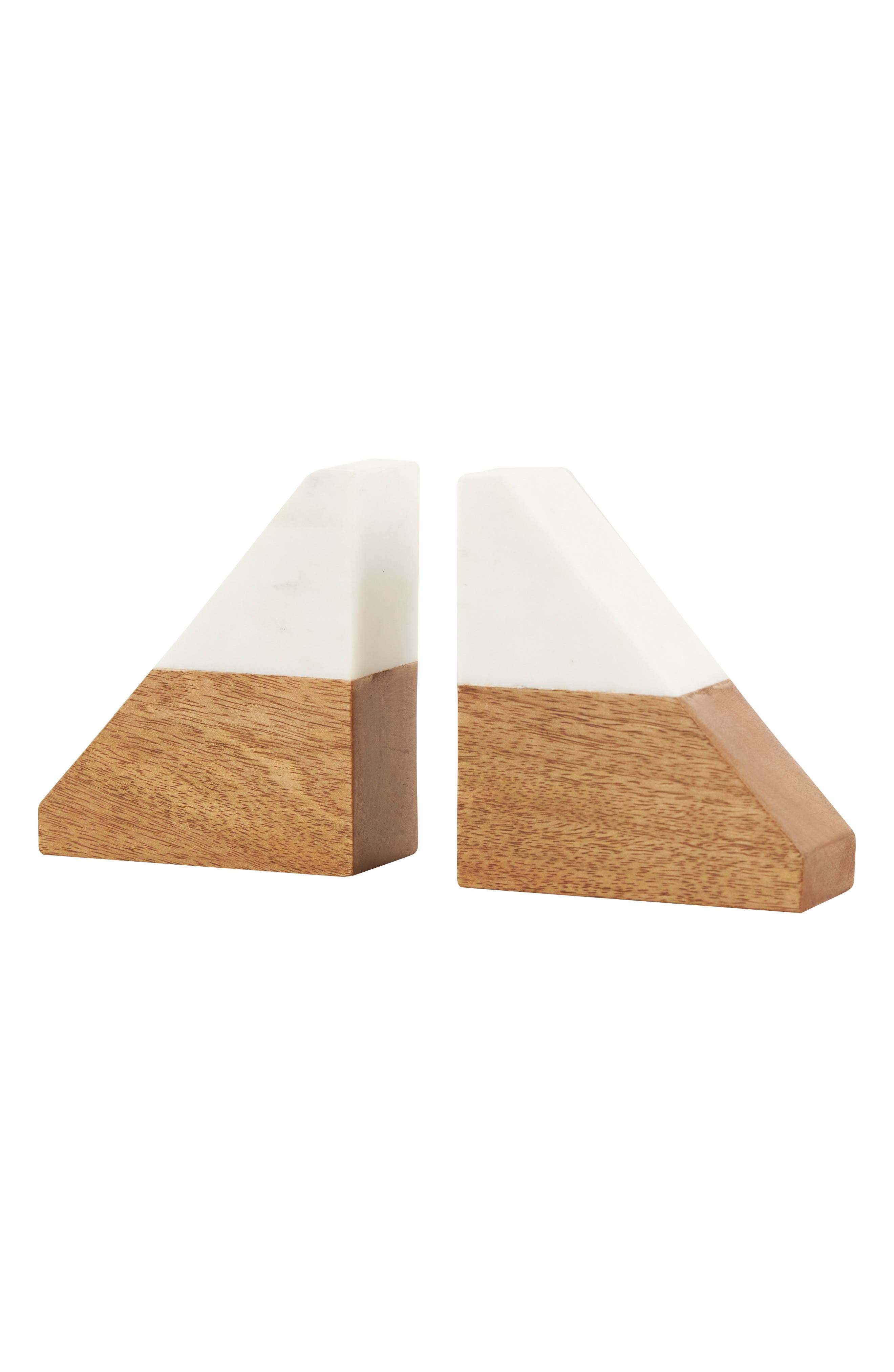 VIVIAN LUNE HOME Marble & Wood Bookends