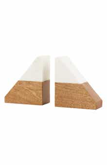 VIVIAN LUNE HOME Marble & Wood Bookends