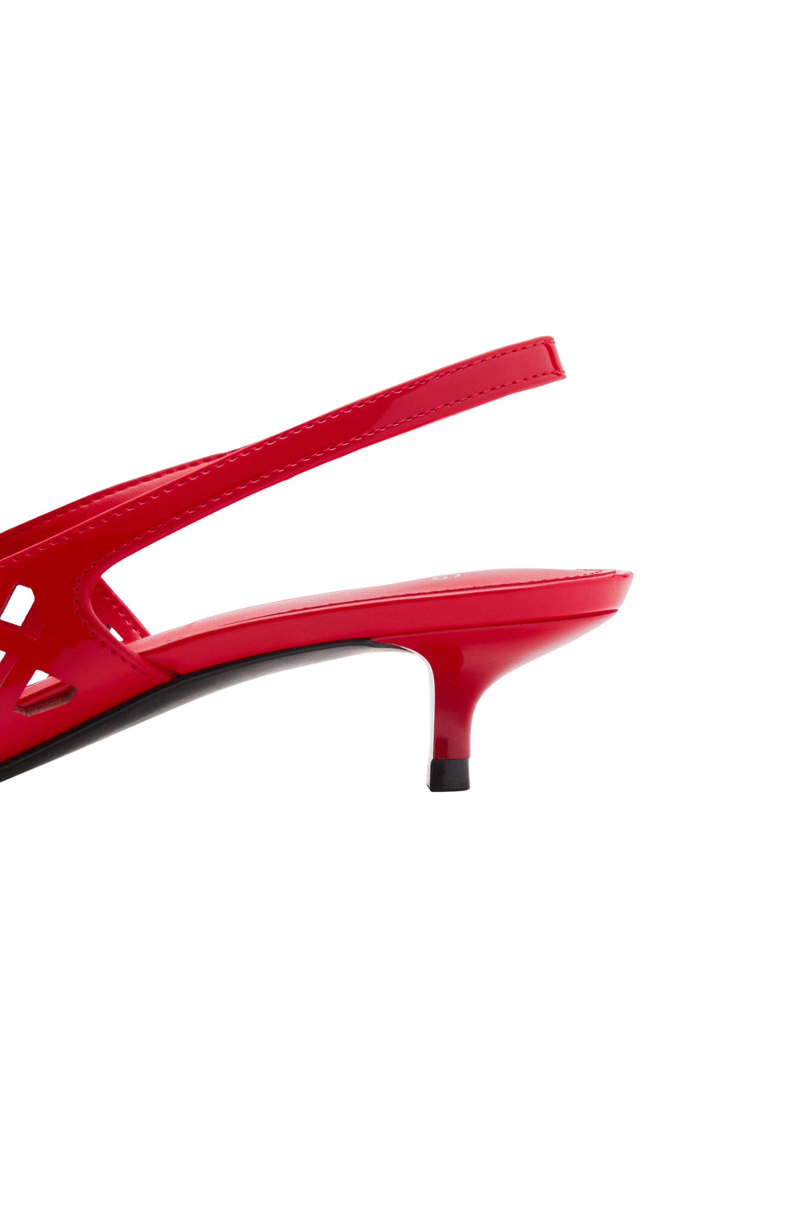 MANGO Laser Cut Pointed Toe Slingback Pump, Alternate, color, Red