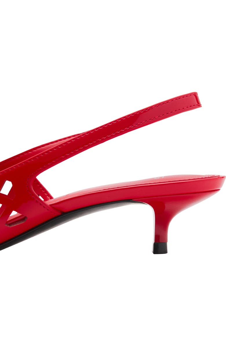 MANGO Laser Cut Pointed Toe Slingback Pump, Alternate, color, Red