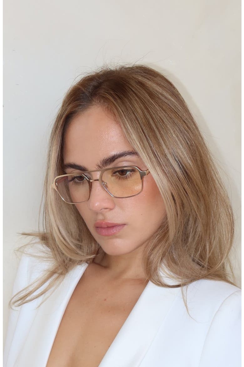 Jimmy Aviator Blue Light Eyeglasses, Alternate, color, Gold