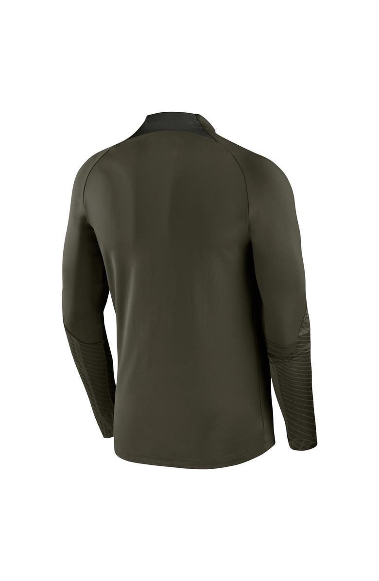 Nike Men's Nike Olive Barcelona Strike Drill 2023/24 Performance Quarter-Zip Long Sleeve Top, Alternate, color, 