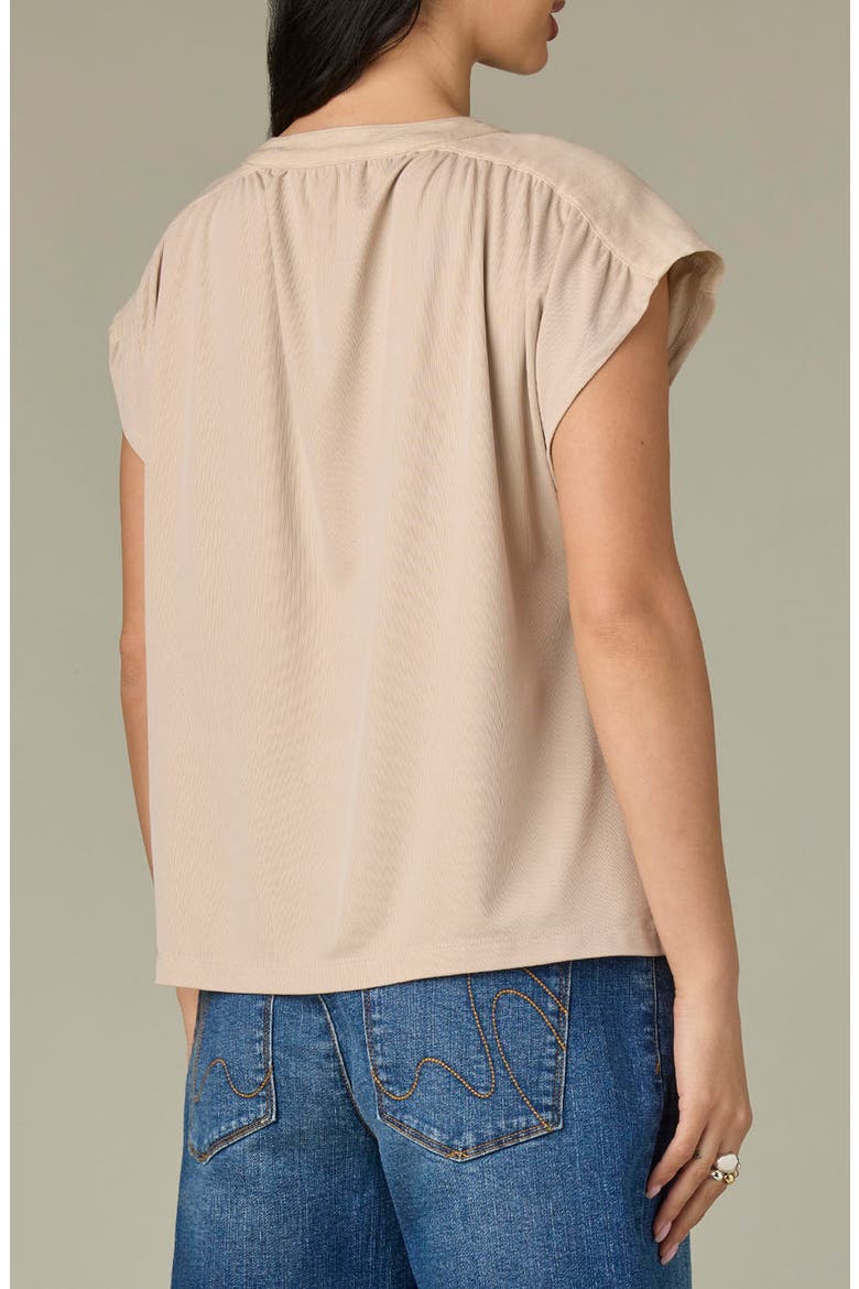 Mixed Media Knit Top, Alternate, color, WARM SAND