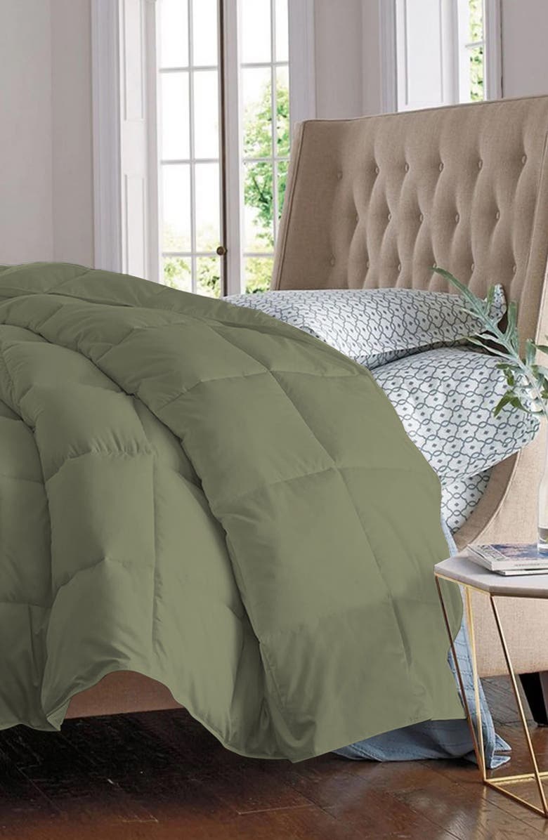 Luxury Home Solid Sage Microfiber Comforter, Main, color, Sage