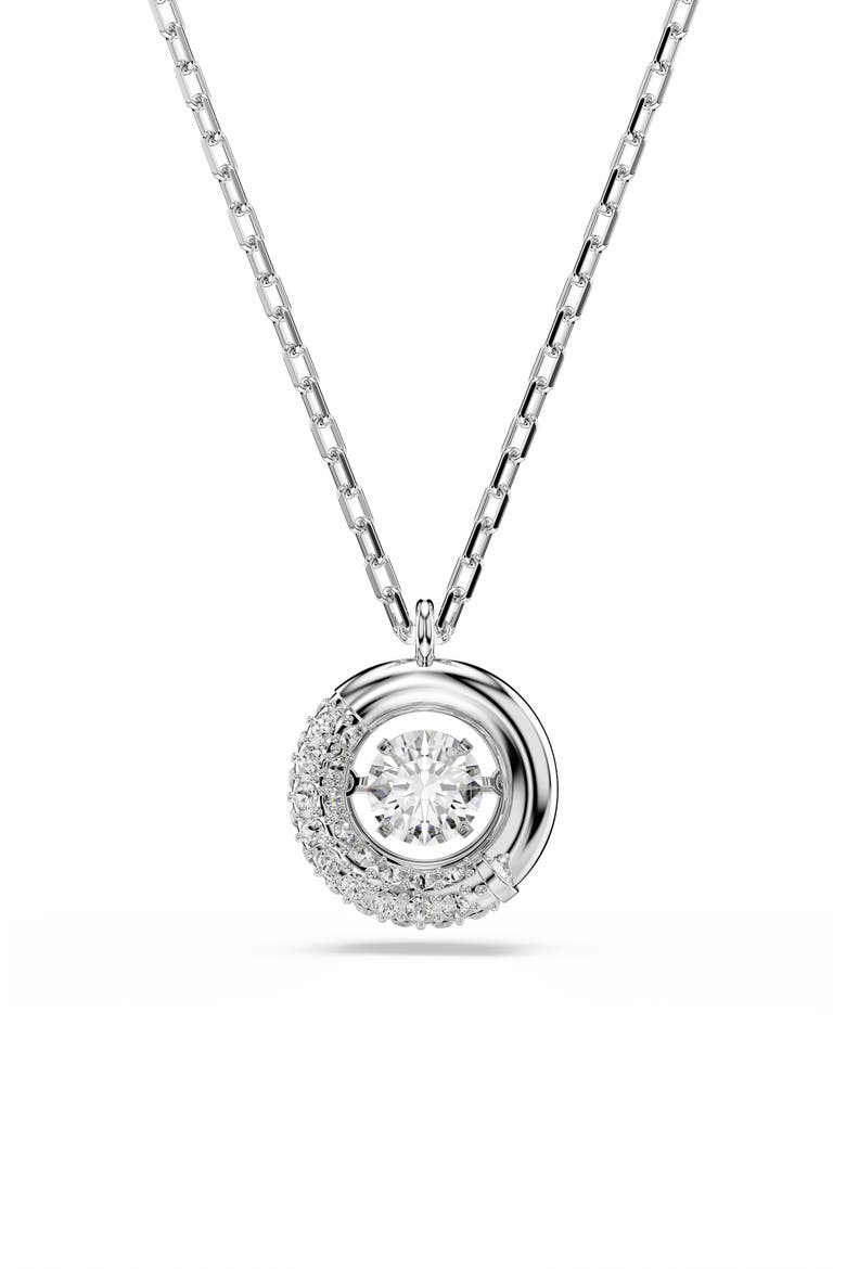 Dextera Crystal Pendant Necklace, Main, color, RHODIUM/ WHITE