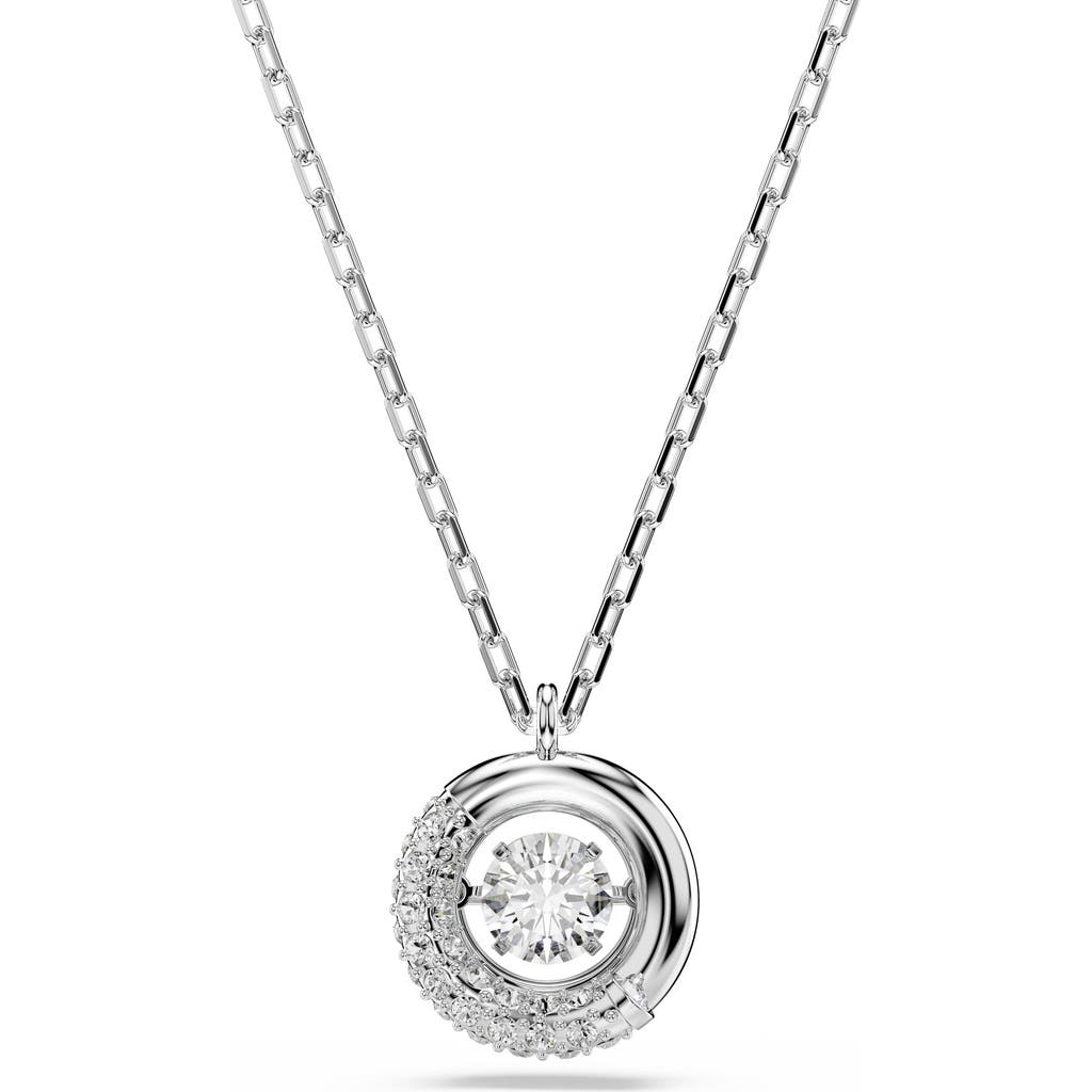 Swarovski Dextera Rhodium Plated Pendant Necklace In Metallic