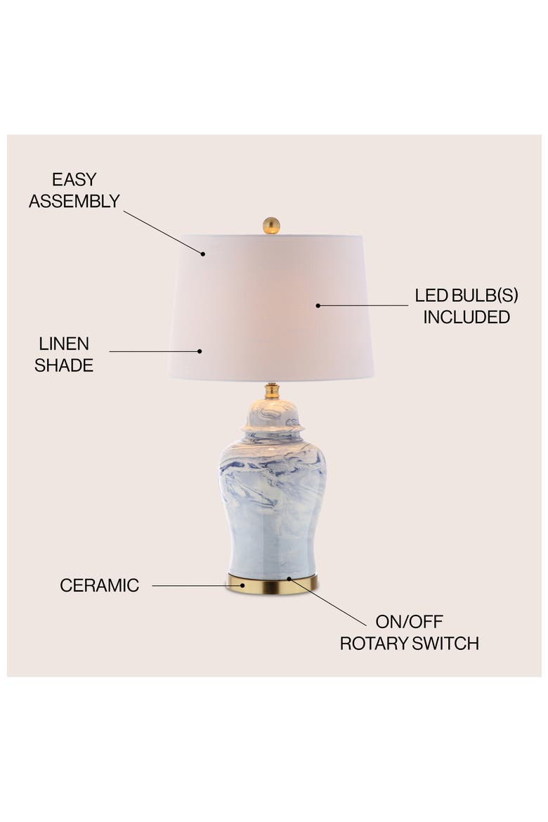Wallace 26" Ceramic LED Table Lamp, Blue/White, Alternate, color, Blue/White