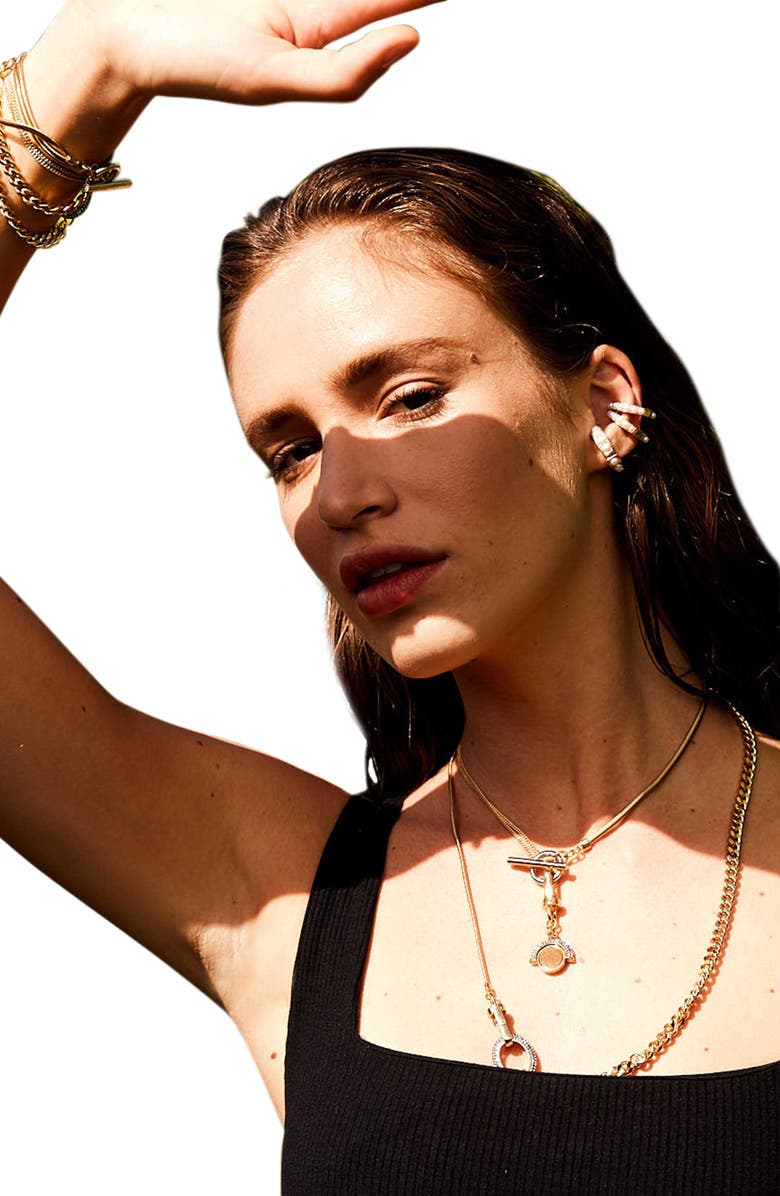 DEMARSON Set of 2 Cultured Pearl Ear Cuffs, Alternate, color,