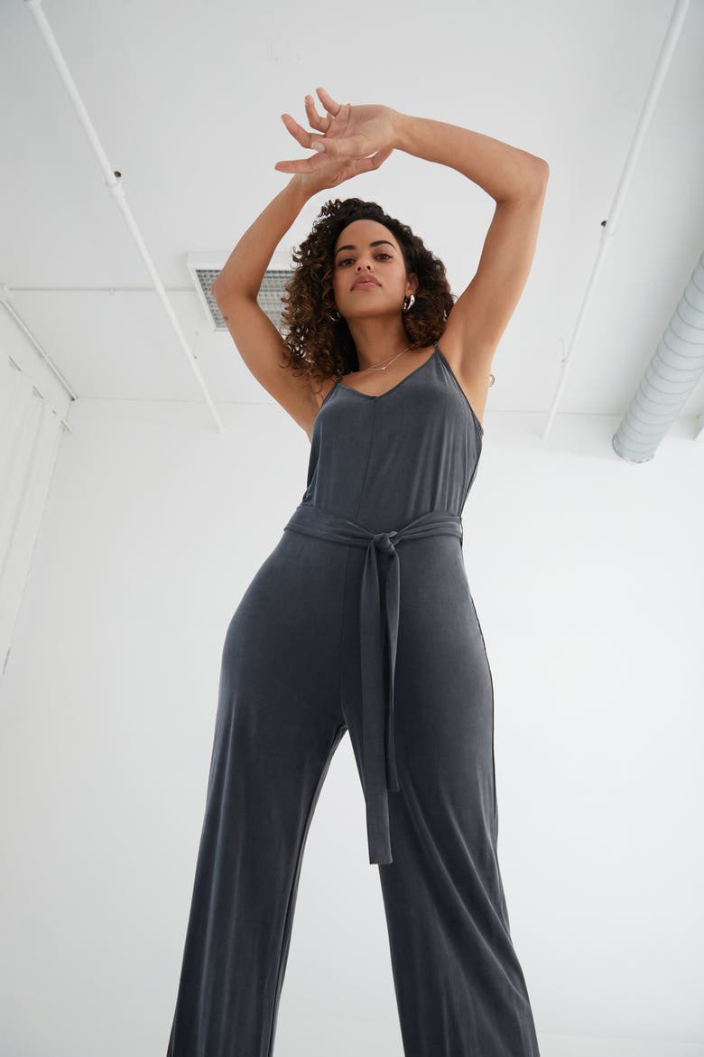 The Cupro Airy Tank Jumpsuit, Alternate, color, INK
