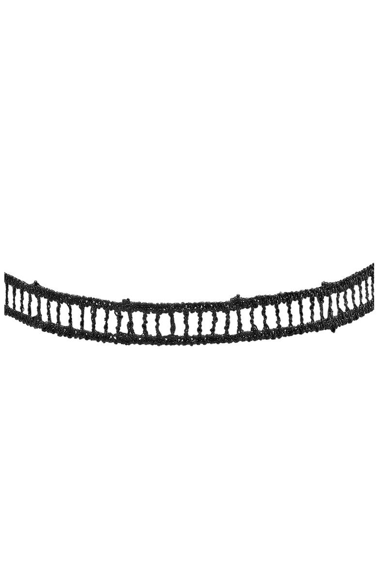 Striped Lace Choker Necklace, Alternate, color, BLACK