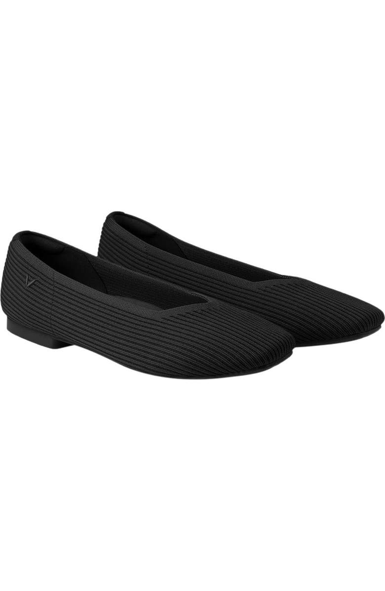 VIVAIA Square-Toe V-Cut Flats, Main, color, Black