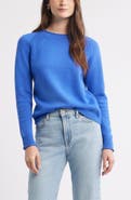 Caslon® Raglan Sleeve Roll Neck Wool & Cotton Sweater