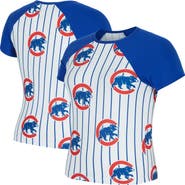 CONCEPTS SPORT Women's Concepts Sport White Chicago Cubs Outbound Pinstripe Raglan T-Shirt