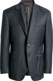 Canali Siena Regular Fit Stripe Super 130s Wool Suit