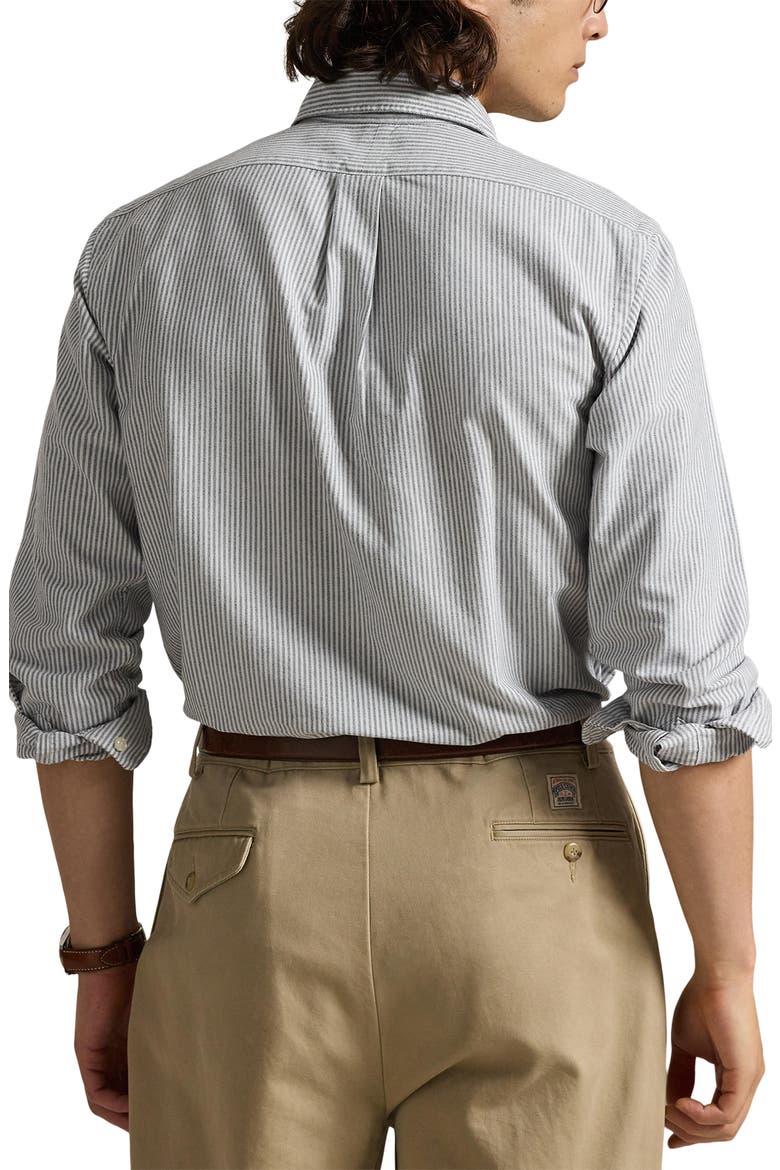 Classic Fit Striped Oxford Shirt, Alternate, color, 6636O SLATE/WHITE