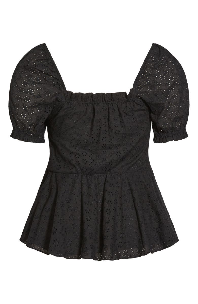 City Chic Sweet Broderie Cotton Top, Alternate, color,