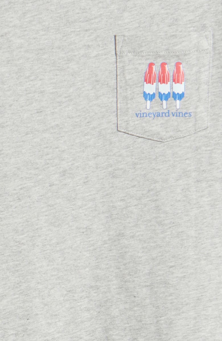 vineyard vines Kids' Ice Pop Flag Cotton Graphic Pocket T-Shirt, Alternate, color, Grey Heather