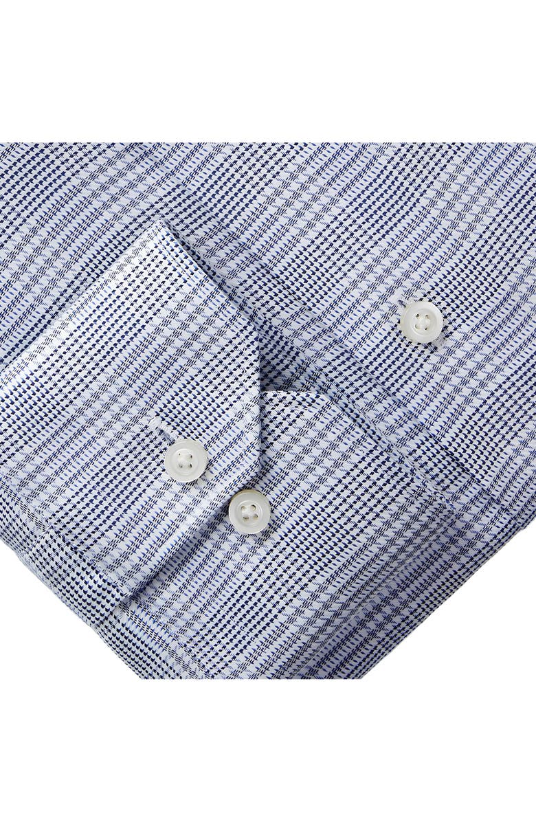 Emanuel Berg Modern Fit Check Cotton Dress Shirt, Alternate, color, Navy