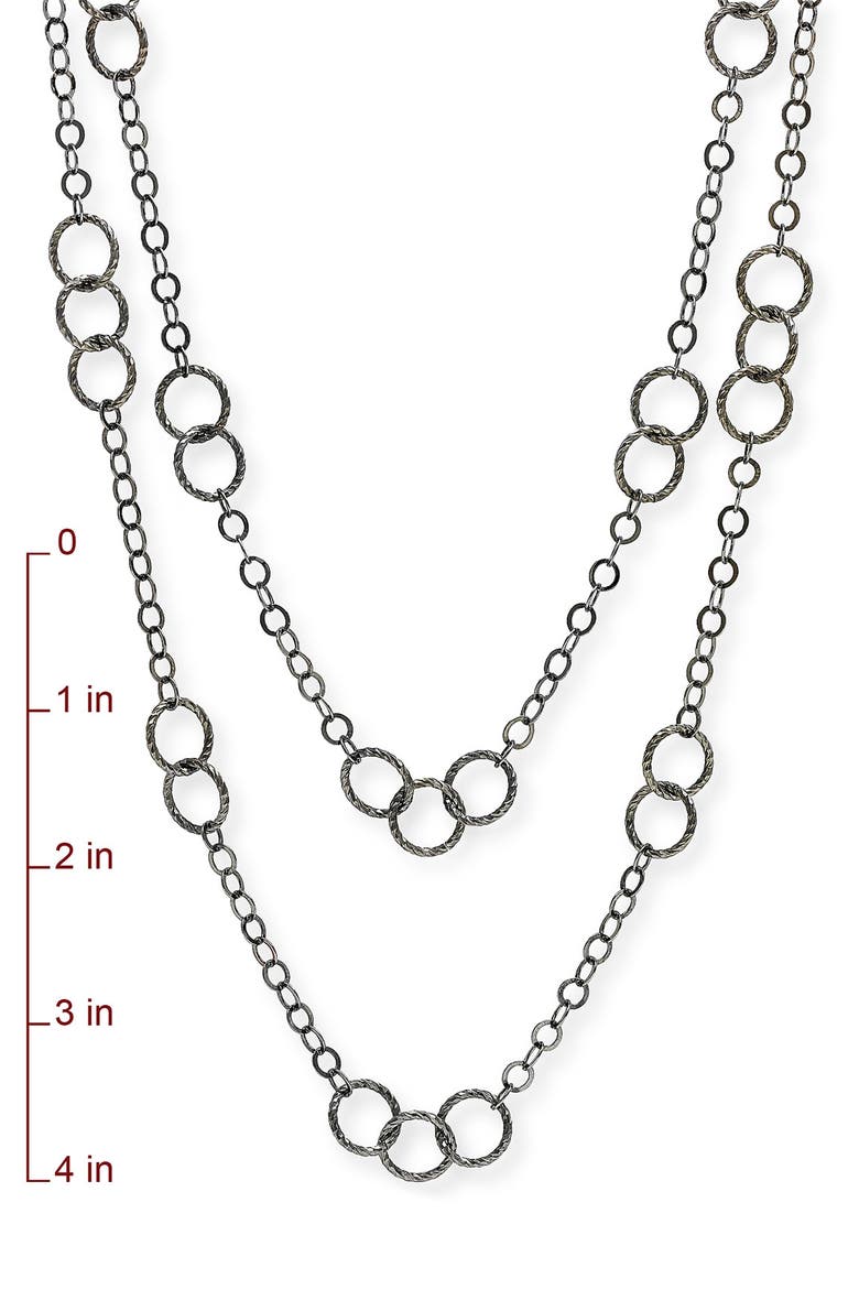 Long Circle Link Necklace, Alternate, color, HEMATITE