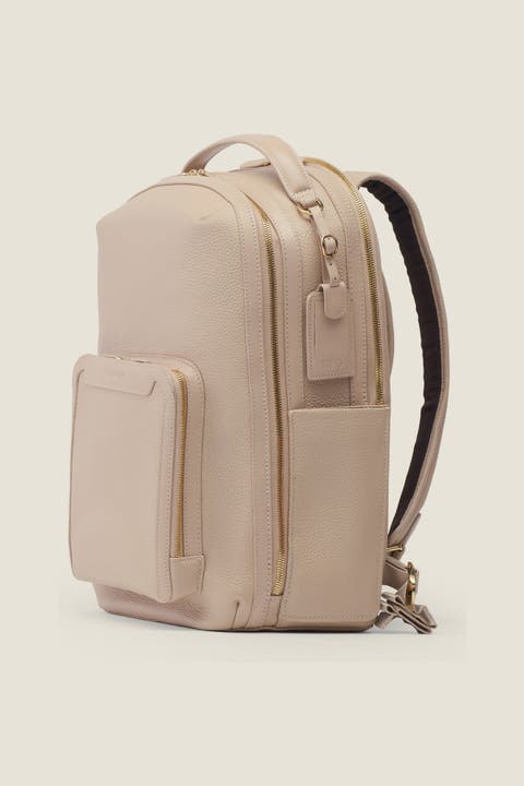 Pilot Organized Expandable Leather Travel Backpack