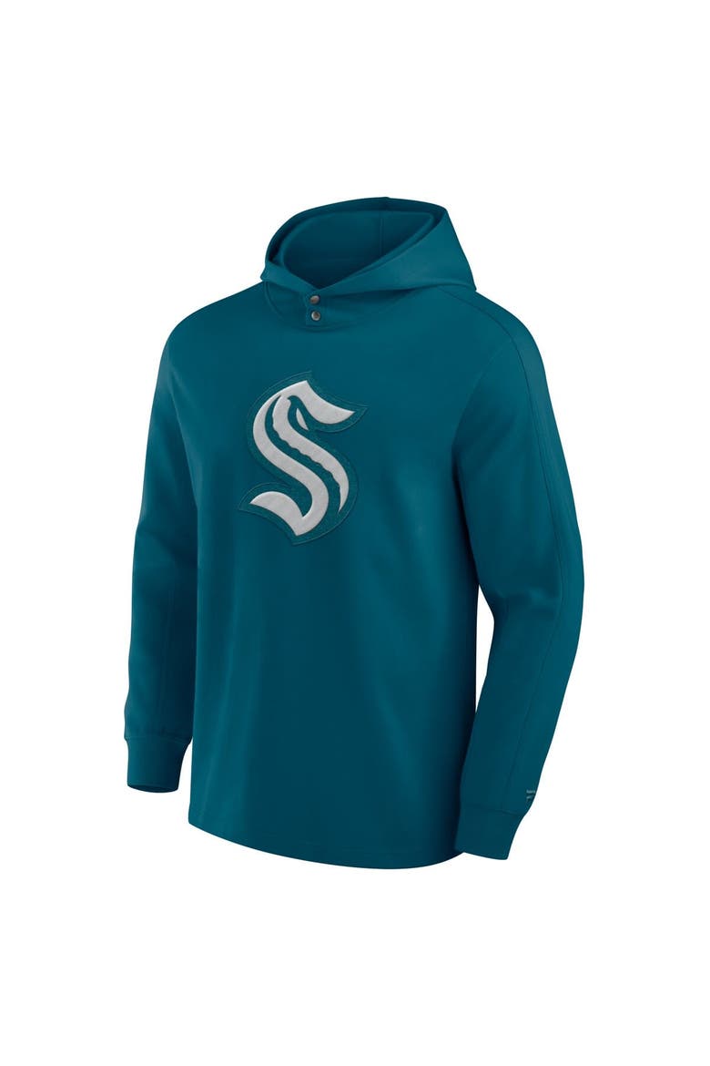 Men's Fanatics Teal Seattle Kraken Elements Blaze Tri-Blend Long Sleeve Hoodie T-Shirt, Alternate, color, Teal