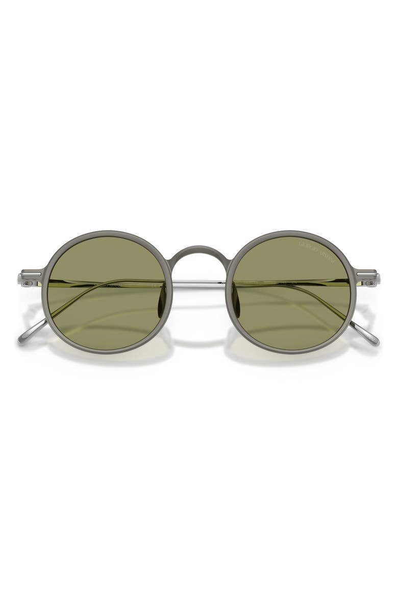 AX Armani Exchange 46mm Small Phantos Sunglasses, Alternate, color, Matte Gunmetal / Green