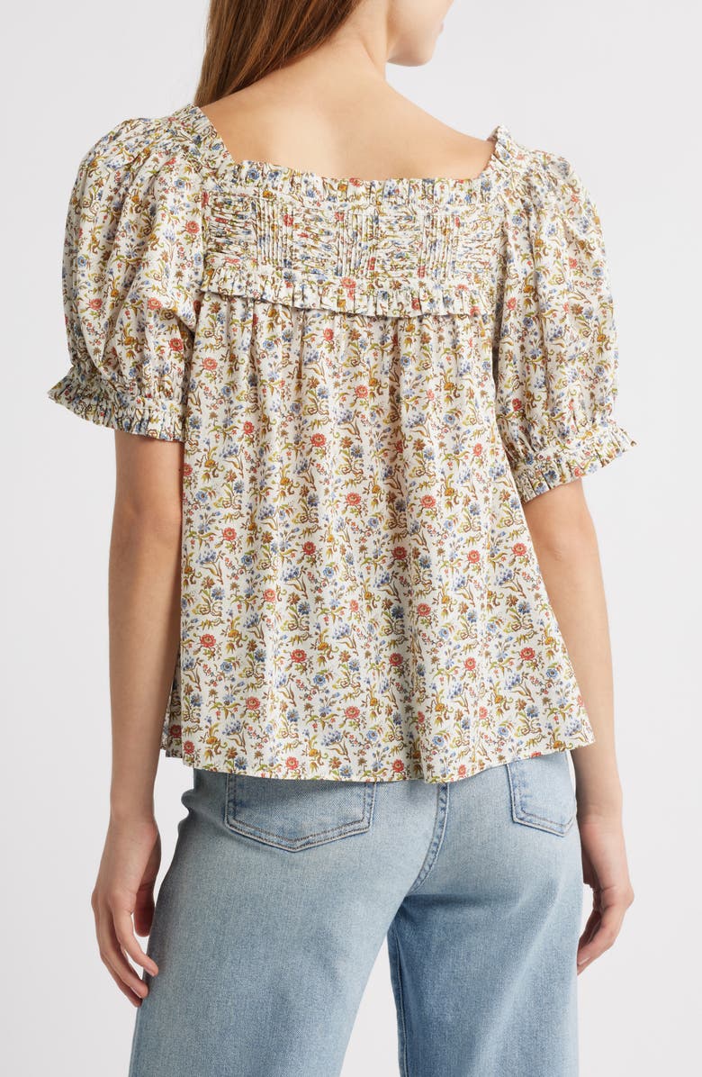 DÔEN Farley Floral Peasant Top, Alternate, color, Jardin Du Chateau
