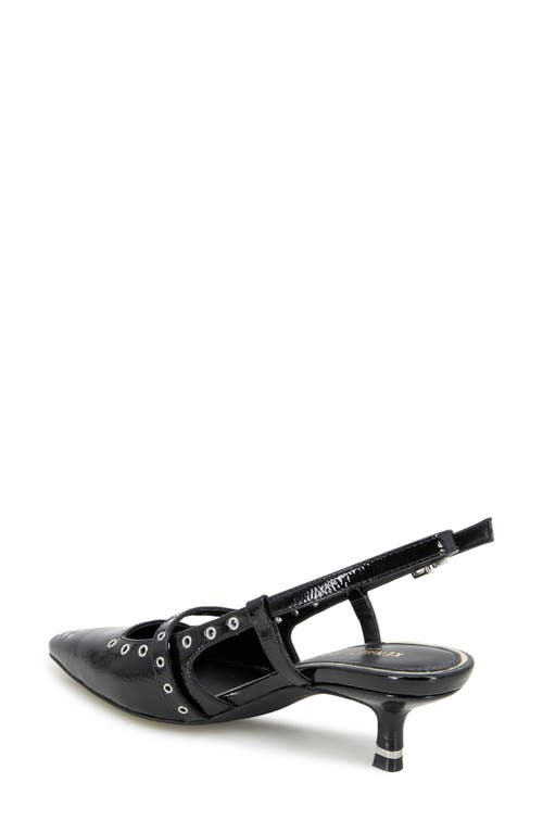 Kenneth Cole Martha Eyelet Slingback Kitten Heel Pump In Black