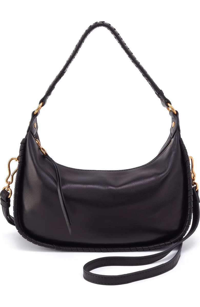 HOBO Mia Leather Crescent Hobo, Main, color, Black