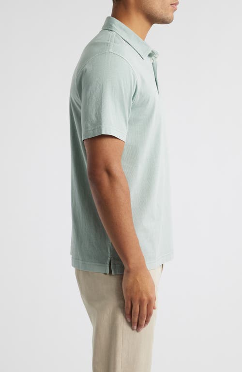 Treasure & Bond Solid Cotton Jersey Polo In Grey Blue