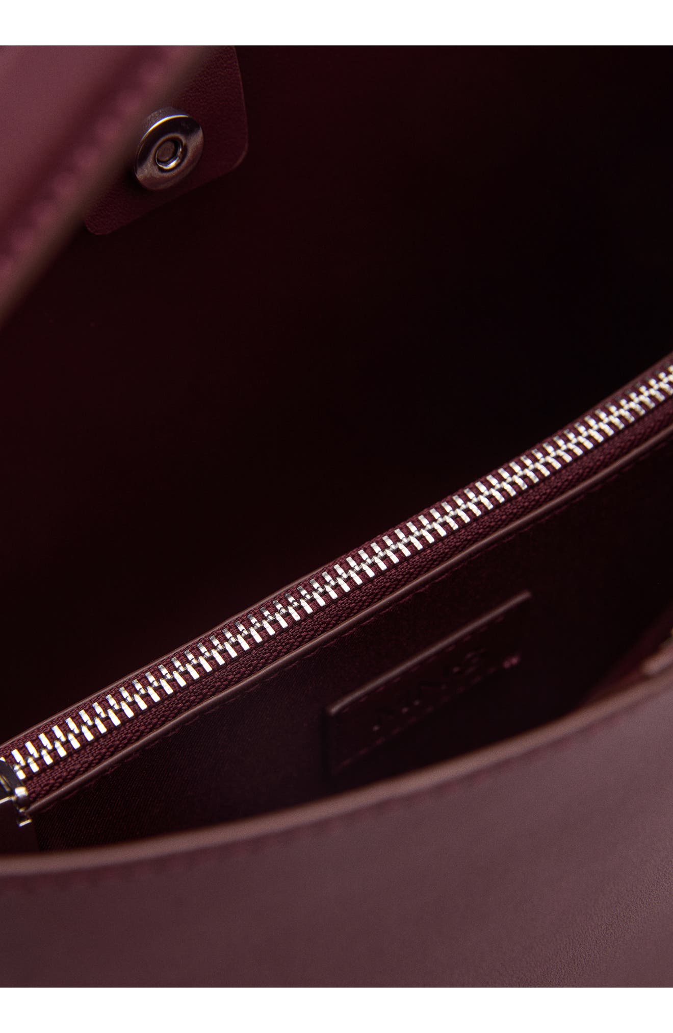 MANGO Faux Leather Shopper Tote, Alternate, color, Burgundy