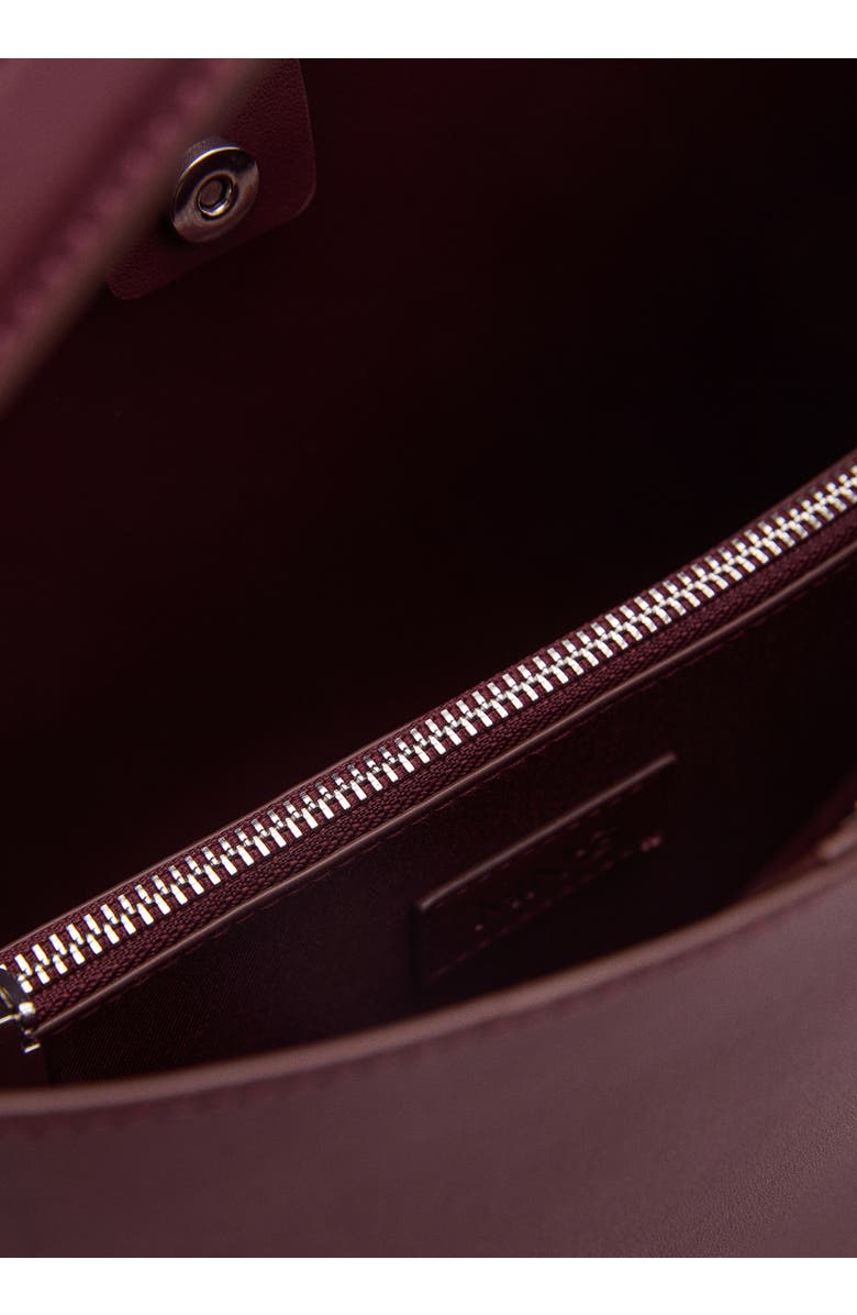 MANGO Faux Leather Shopper Tote, Alternate, color, Burgundy