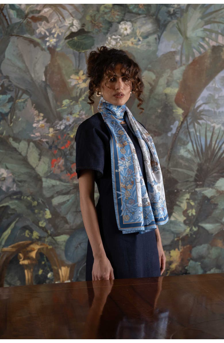 Elizabetta Ofelia - Long Silk Scarf for Women, Alternate, color, Blue