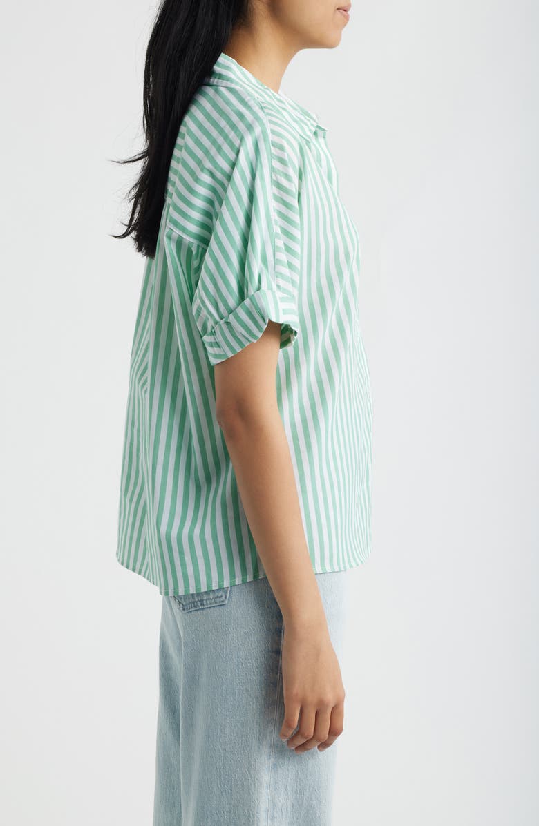 beachlunchlounge Chase Cotton & Modal Button-Up Shirt, Alternate, color, Parrot Cay