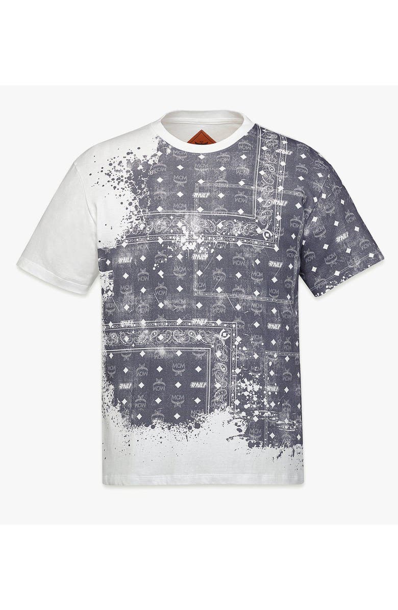 MCM X KASINA Distressed Bandana Monogram Print T-Shirt, Main, color, White