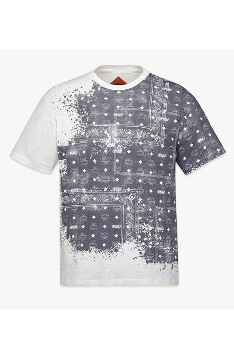 X KASINA Distressed Bandana Monogram Print T-Shirt