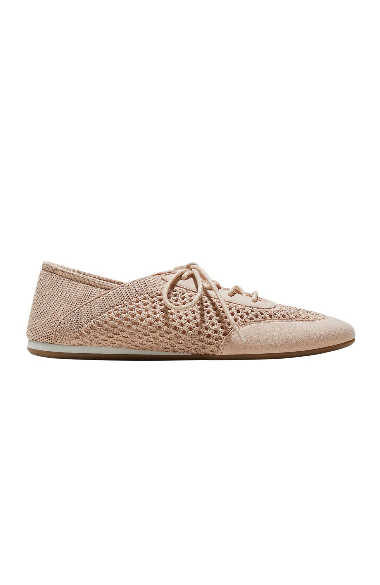 VIVAIA Round-Toe Lace-Up Mesh Sneakers, Alternate, color, Shell Tint