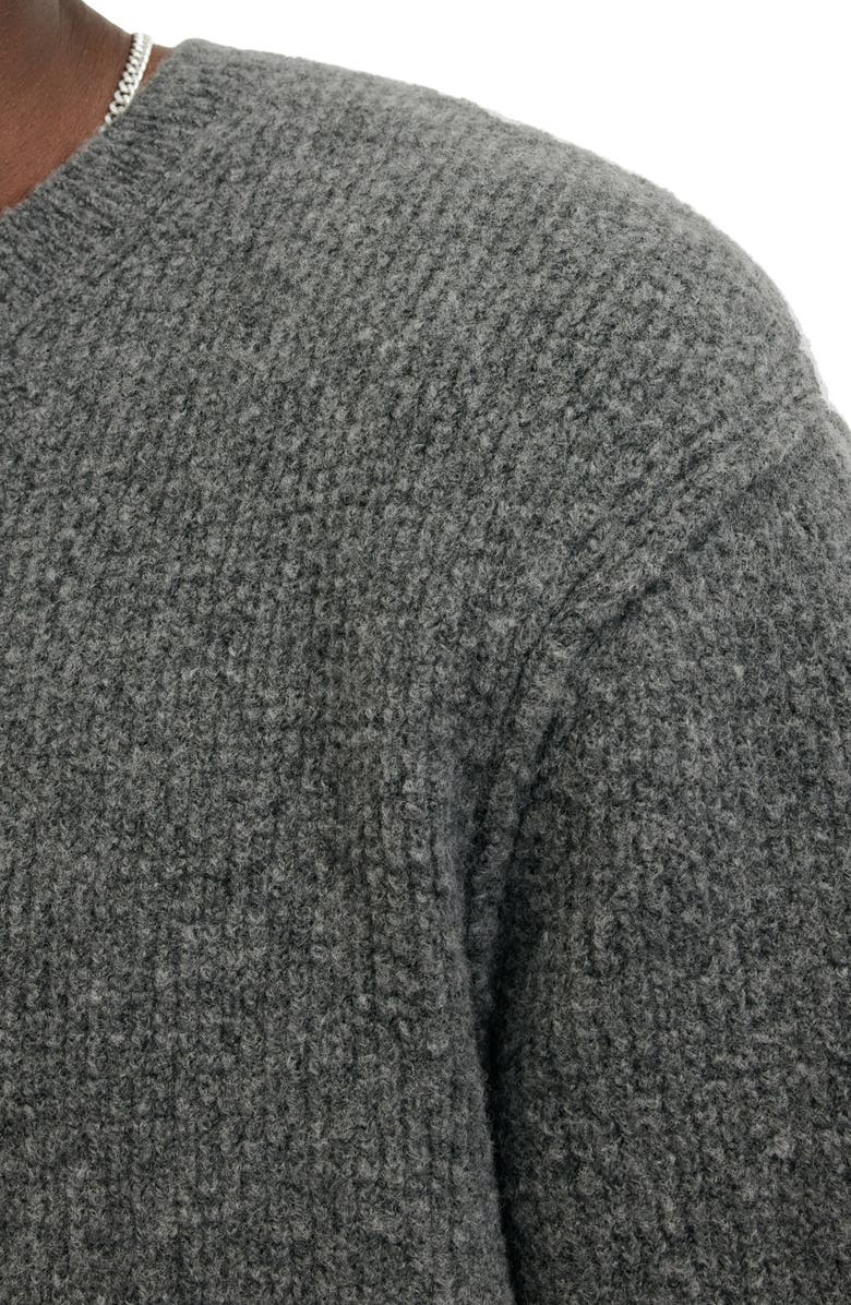 AllSaints Hatten Waffle Stitch Sweater, Alternate, color, Charcoal Grey