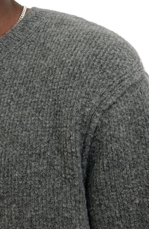 Allsaints Hatten Waffle Stitch Sweater In Gray