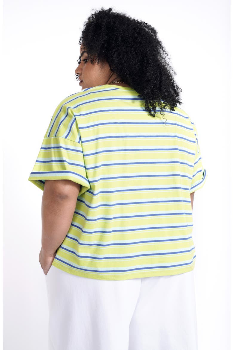 Stripe Boxy T-Shirt (Nordstrom Exclusive), Alternate, color, NEON GREEN STRIPE