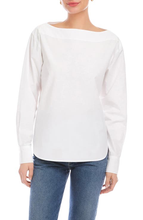 Elyse Boat Neck Cotton Top
